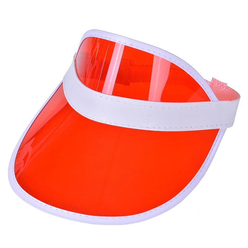 
Sun visor sun hat party hat transparent plastic cap transparent pvc sun hat tennis beach elastic cap 