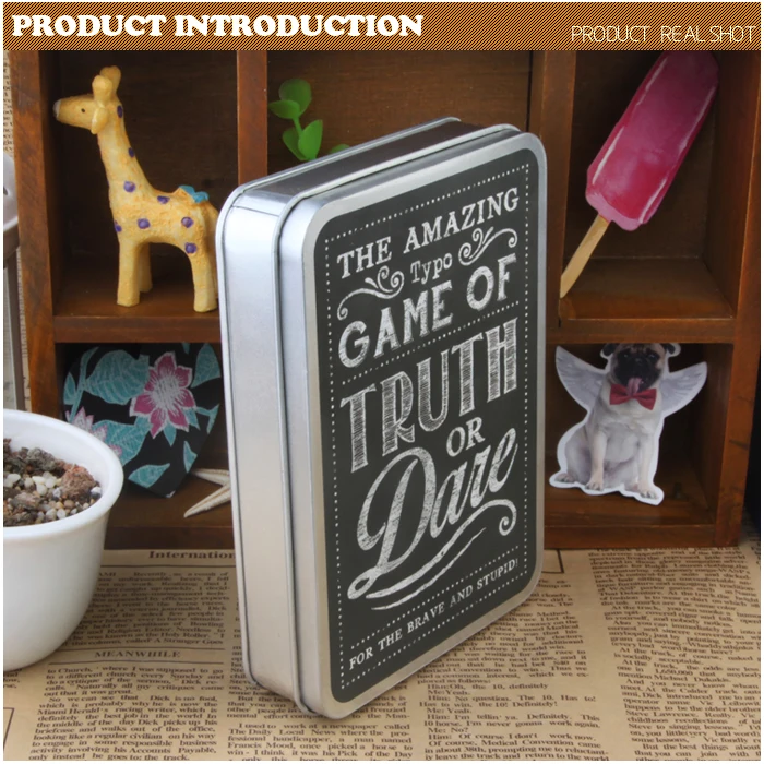 truth or dare adult drinking game custom playing paper game card toy in mini tin box