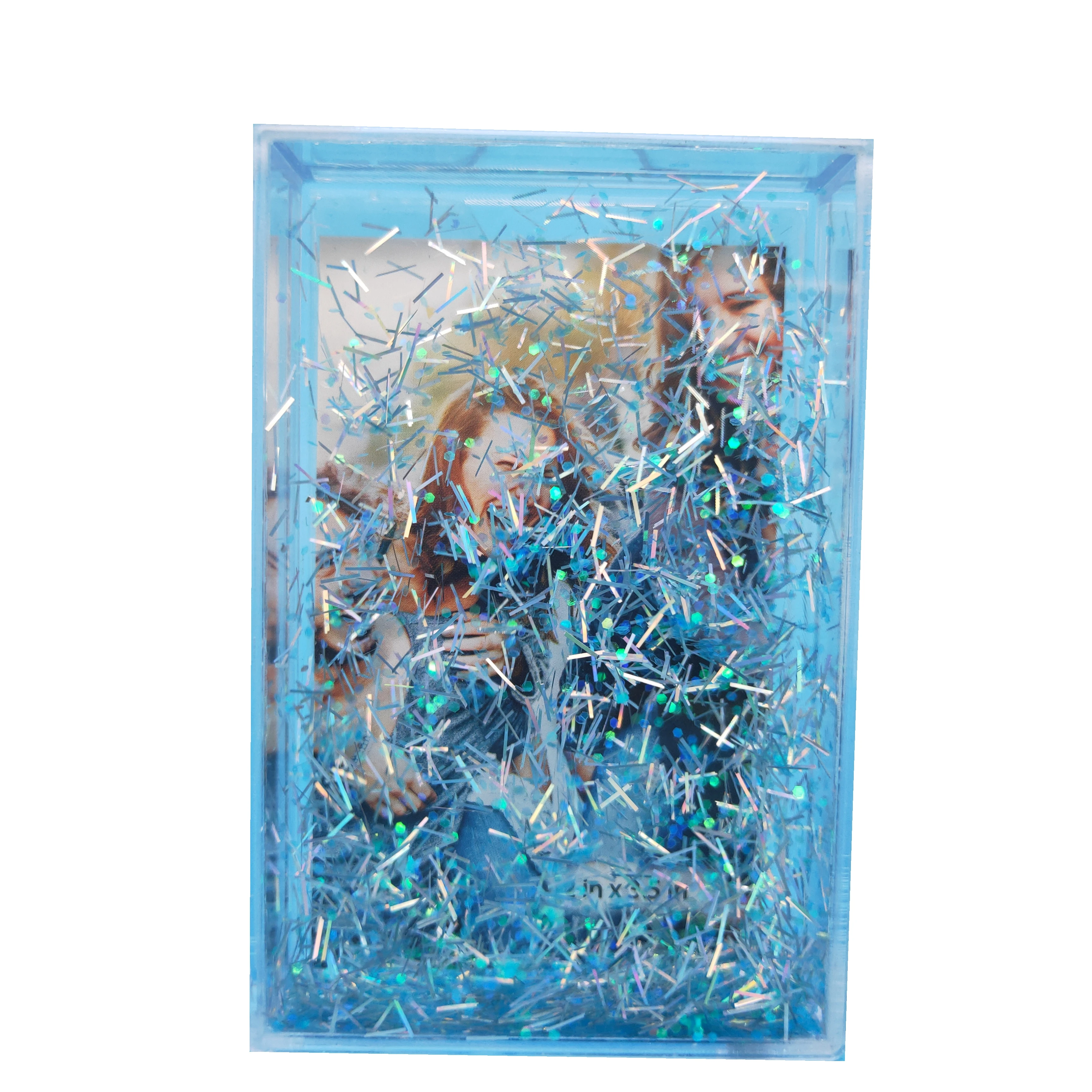 Clear Plastic Ps 2x3 Floating Liquid Glitter Fotolijst Instax Water Photo Frame
