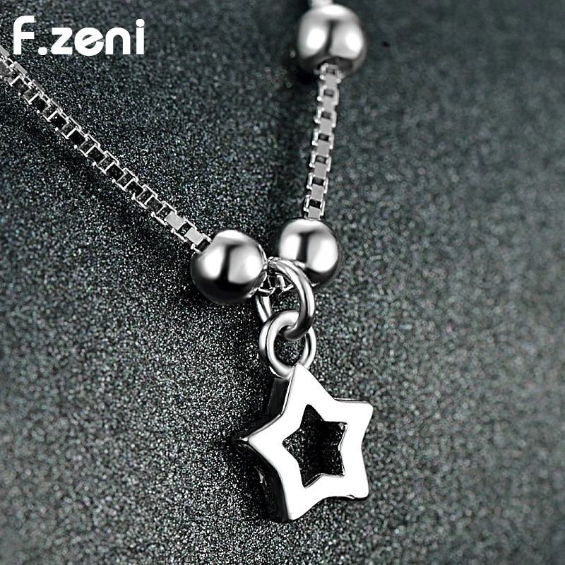 Adjustable Dainty 925 Sterling Silver Body Jewelry Round Beads Lucky Star Foot Chain Beach Anklet Custom