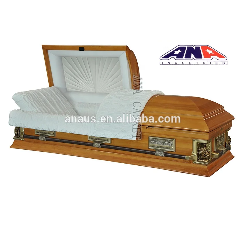ANA Funeral Supplies American Style Adult Wood Oak Casket for Sale