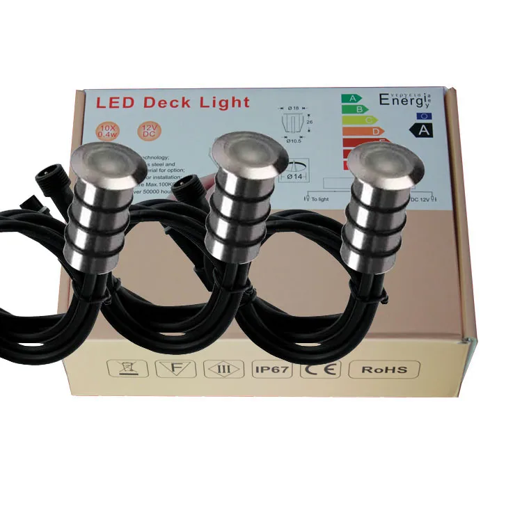 
water proof Stainless steel 12volt 0.5w recessed led garden path lights led deck lights led underground lights 