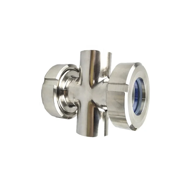 Yongda 304 316L sanitary stainless steel pipe fitting sight glass cross