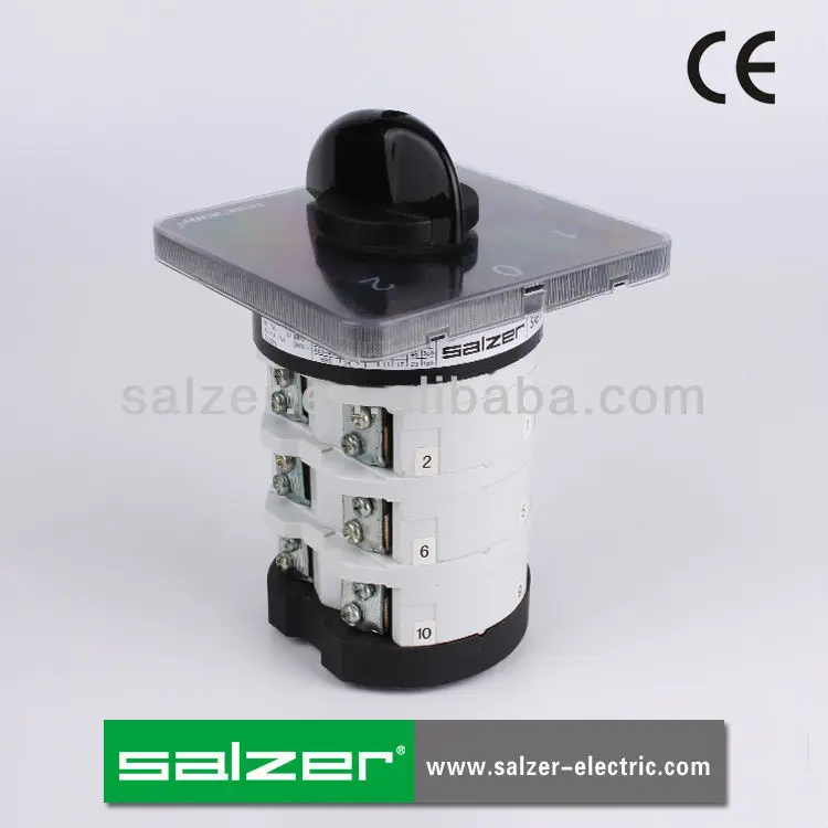 Salzer SAB75 1-0-2 3-позиционный поворотный переключатель 75A переменного тока 3-полюсный переключателем одобренный