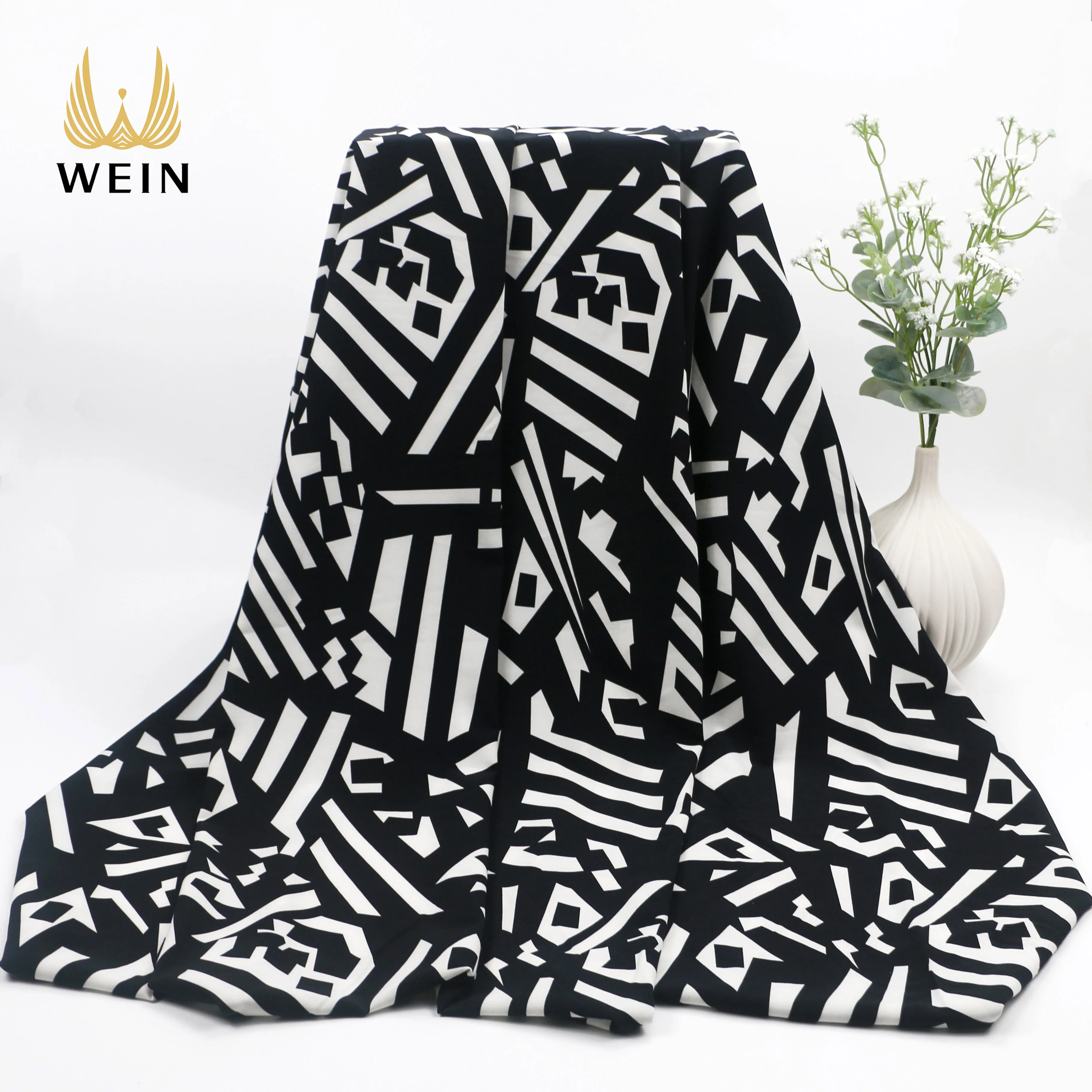 WI-D04 shaoxing manufacturer 100D 4 way stretch SUIT FABRIC Cutout Prints screen print fabric for clothing