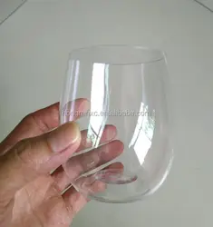 unbreakable disposable Outdoor glasses with lid PET plastic wine glass