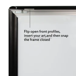 Black color mitred corner wall mounted snap poster frame 27x40 inches