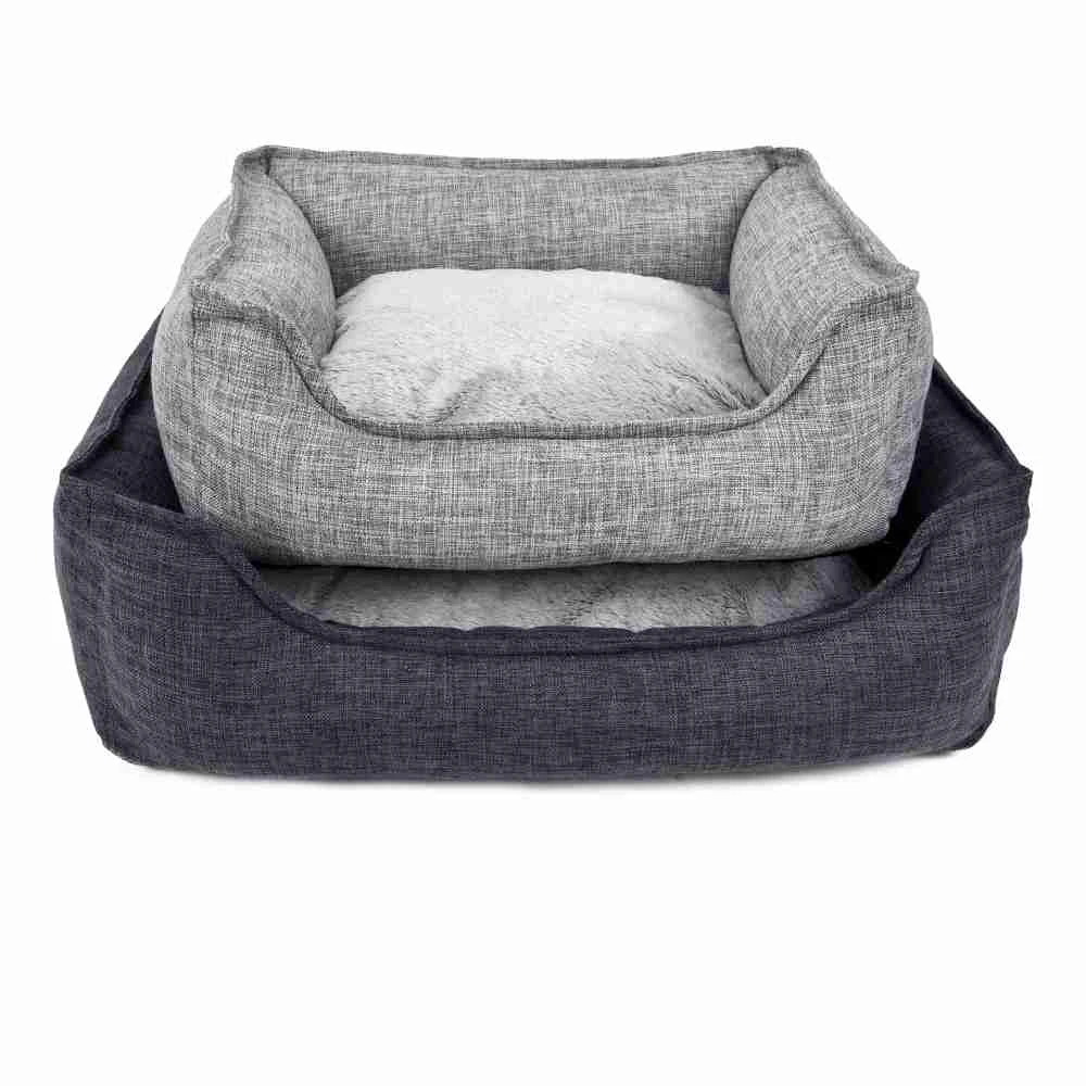 
Wholesale New Style Checkered Rectangle Linen Pet Beds Soft Cheap Dog Bed  (62091231097)
