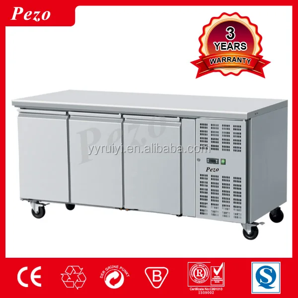 
PEZO Stainless Steel kitchen equipment refrigerator Working table bench fridge counter top refrigerator 