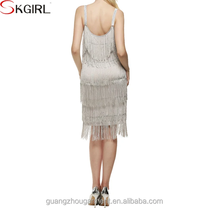 Wholesale 1920s costume tassel layered fringe party gowns great fancy flapper gatsby dress for ladies