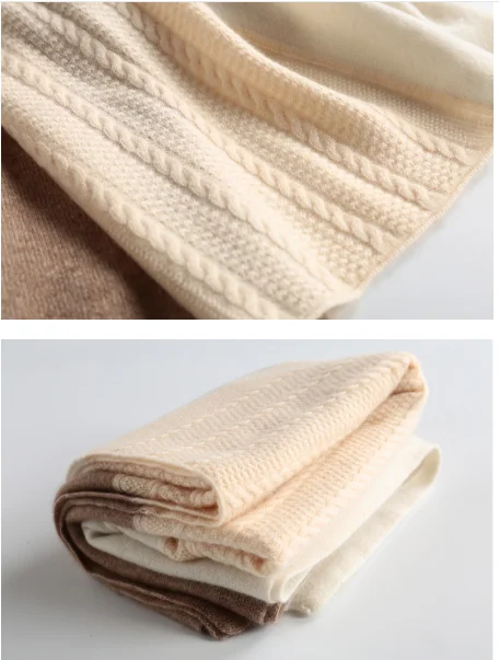 
custom pure cashmere scarf knitt new deign thick wool travel blanket oversize long shawl 