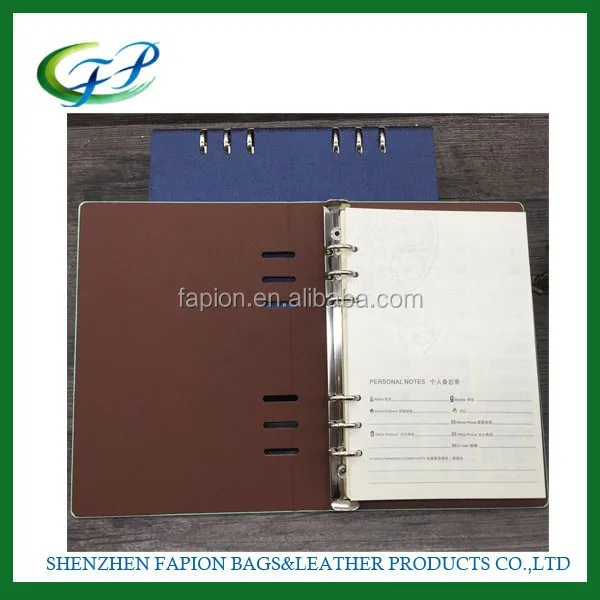
faux leather 3 ringbinder a5 notebook 