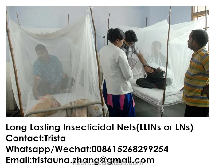 100%Polyester Long Lasting Insecticidal Mosquito Net 55mg/m2 Deltamethrin impregnated