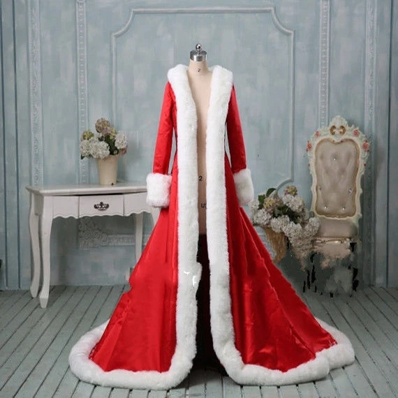 NW1162 красная Свадебная накидка с вышивкой плащ длинным рукавом меховое зимнее свадебное пальто новинка на заказ