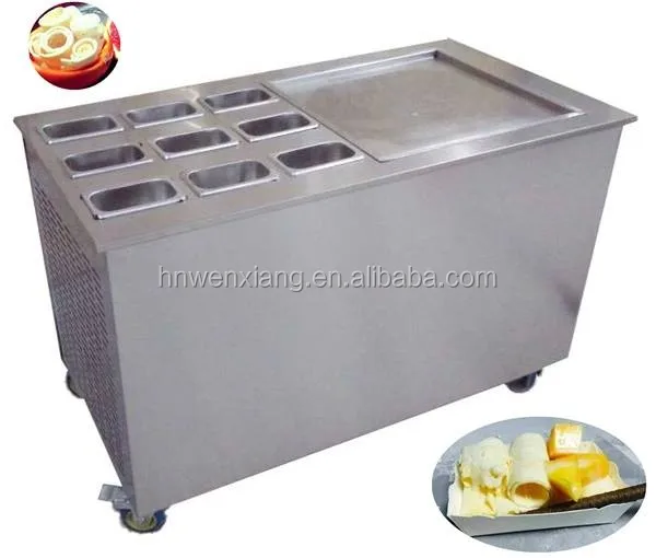 Manual thai fried ice cream machine, stir fry ice cream machine for handmade ice cream rolls
