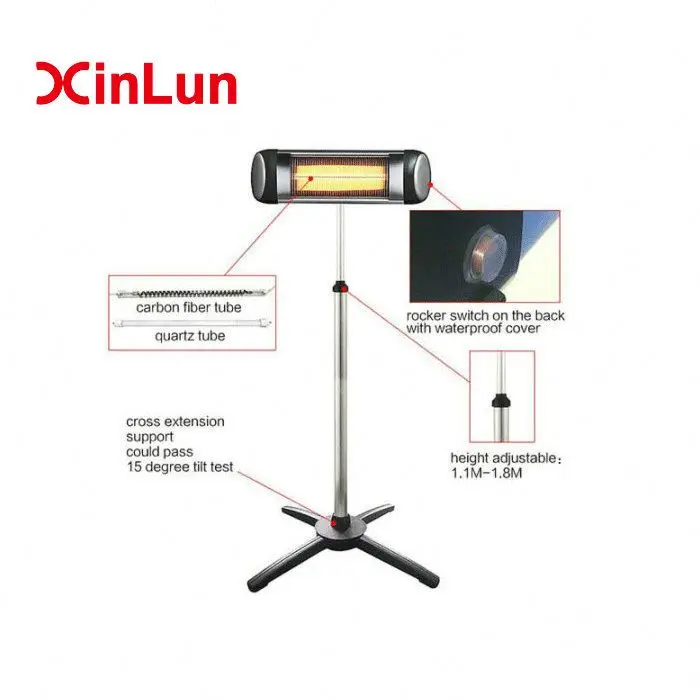 Freestanding outdoor electric infrared heater