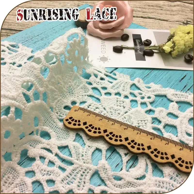 White Embroidery China Thick Wedding Lace Fabric