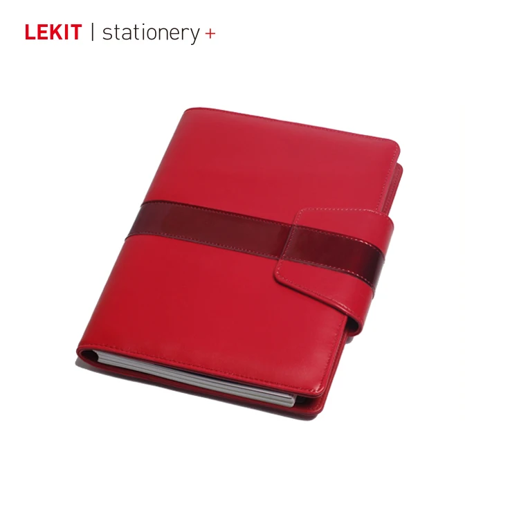 customizable a5 leather refillable notebook a5 pu leather notebook with dividers