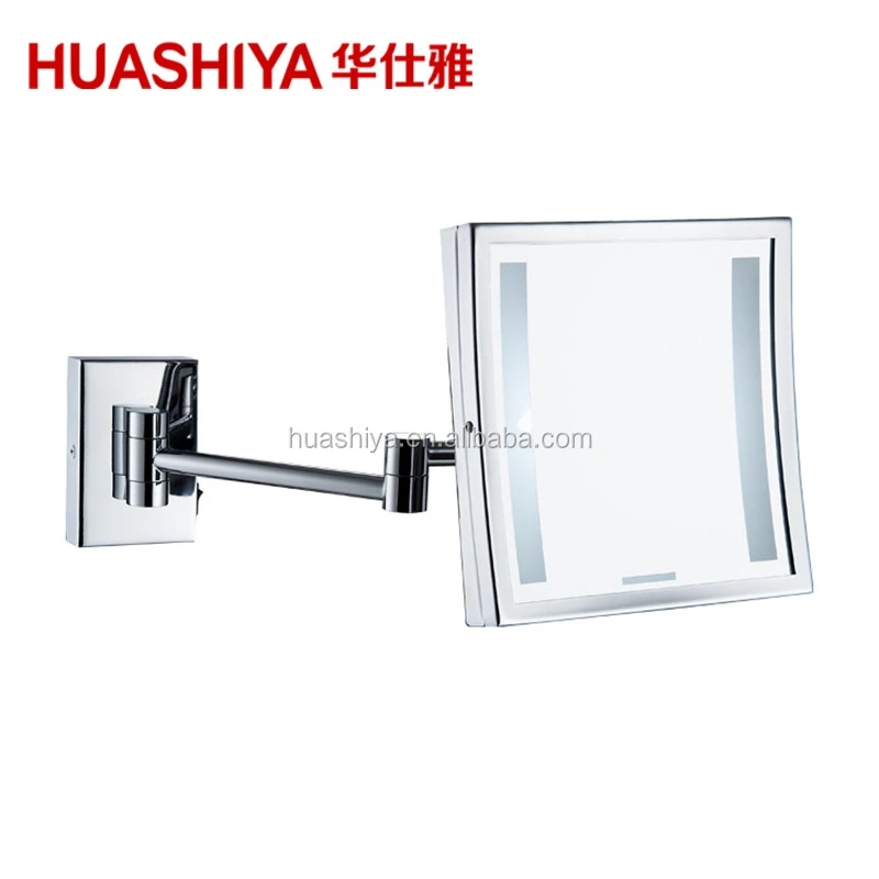 
HSY1020 Led Light Wall Mount Magnifying Shaving mirror with 3 Lines Matte in Mirror Sheet 