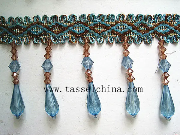Hot Sell Haberdashery Trimmings, Beaded Fringe For Curtain Valance