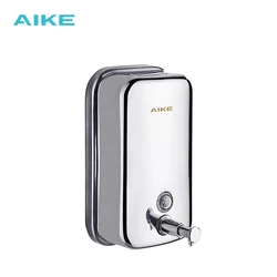 AIKE AK1001 Wholesale Manufacturer Bathroom Wall Mounted Stainless Steel Liquid Hand wash Soap Dispenser 500ml kitchen kids