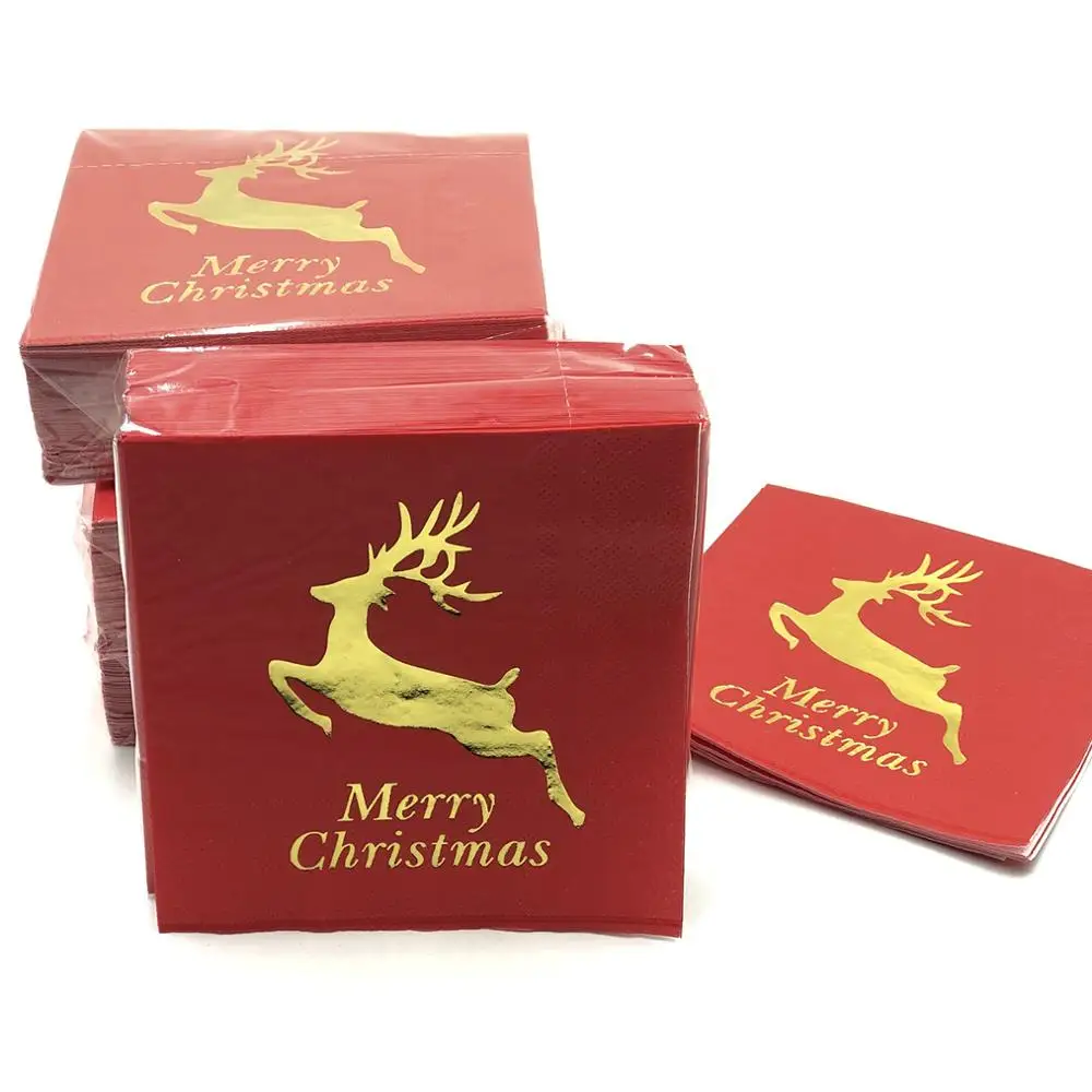 Foil Stamped Napkins With Custom Designs For Cocktail Party