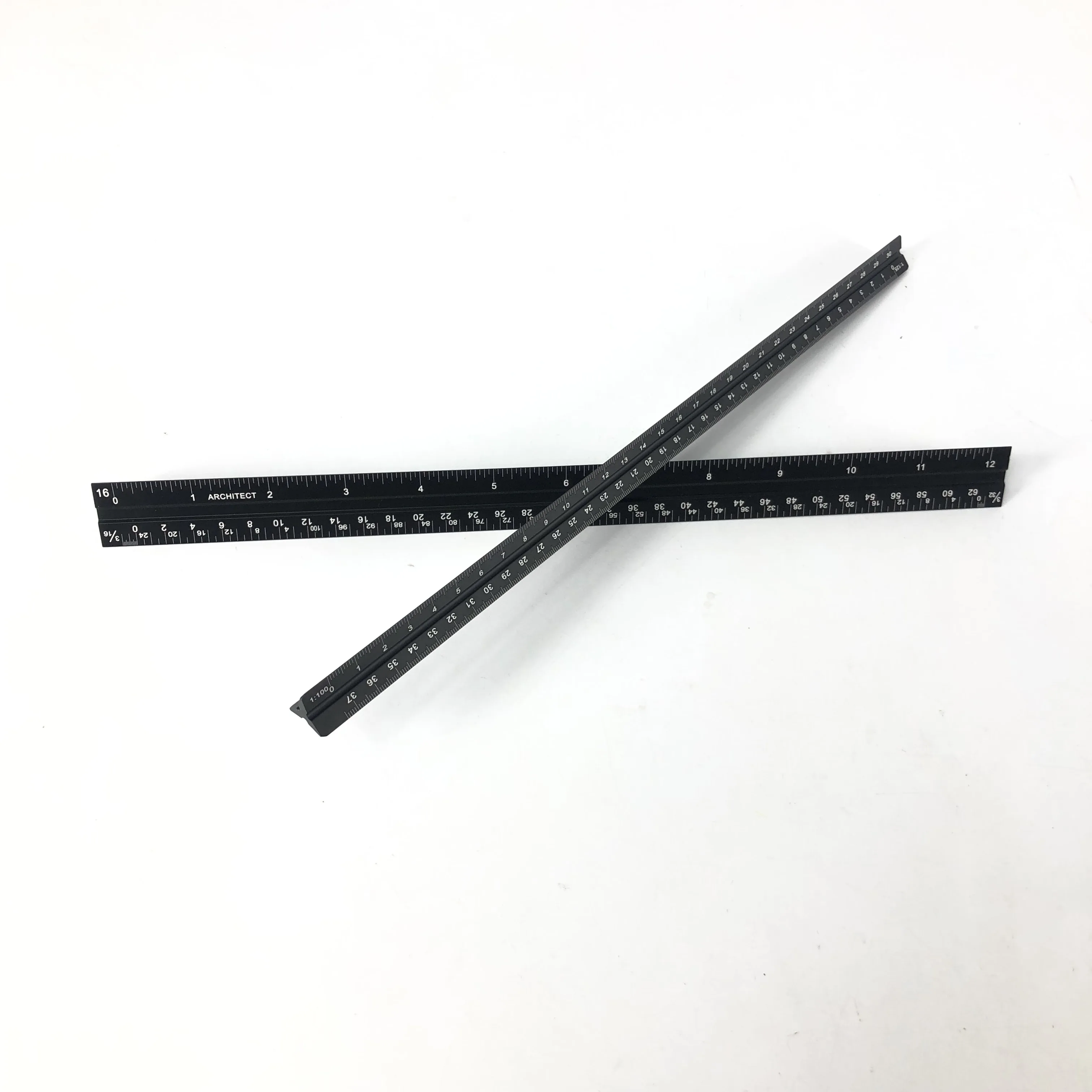 Черная Лазерная Выгравированная пустотелая и прочная треугольная линейка, набор индивидуальной упаковки