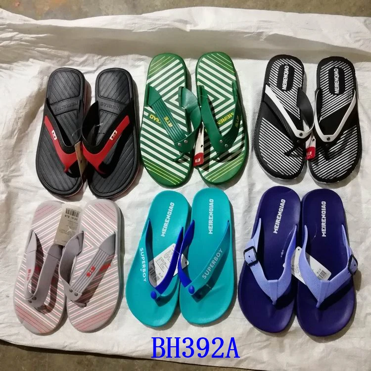 
stock lot shoes men slippers EVA beach flip flops 