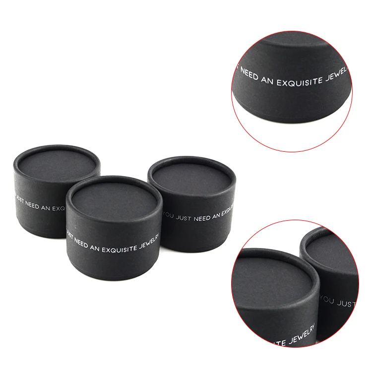 2017 Hot sale black round paper boxes cardboard cylinder box with lids
