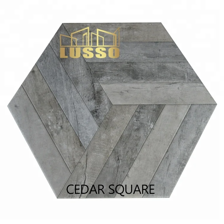 LUSSO Ceramic modern 520x600mm Non-slip Grey Color Rustic Hexagon Porcellanato Commercial Place Floor Tile