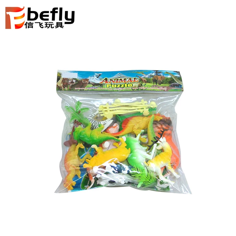 Mini plastic wild animal set promotion toys animal with dinosaur