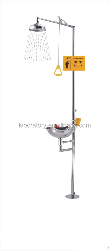 304 SS combination emergency lab facility shower & eye washer