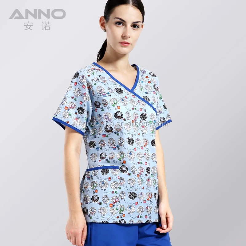 Hot Selling Waterproof Printing Nursing Clothes Hospital Medical Scrubs