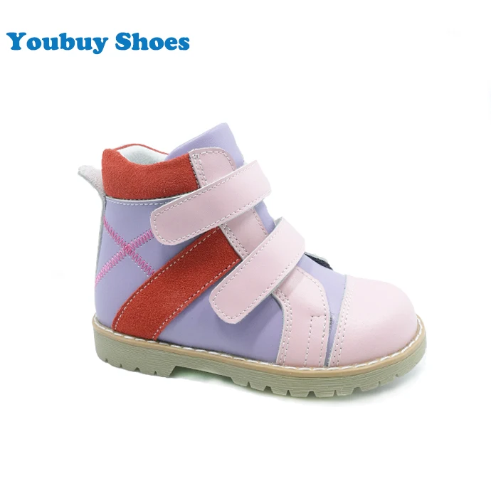 Girls stylish ankle boots kids orthopedic safety shoes manufacture in guangzhou factory