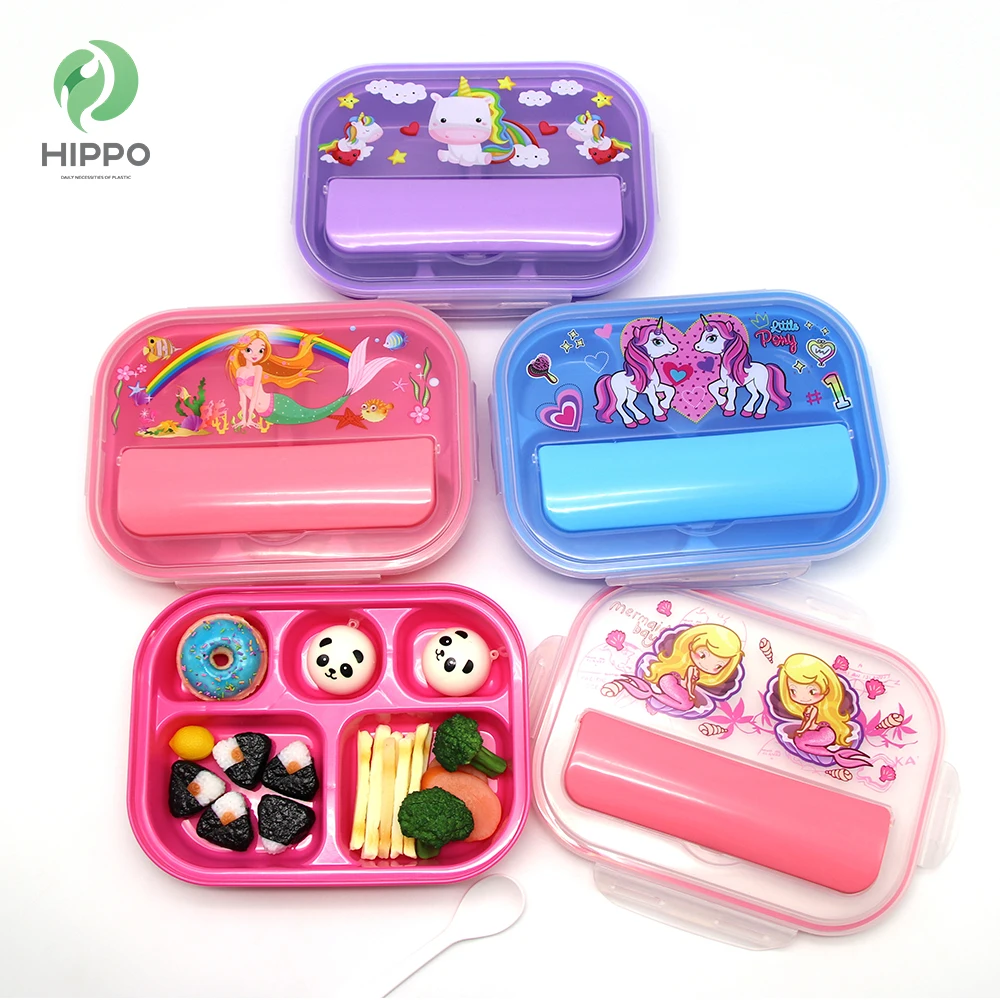 Customised multi-compartment air tight lunch box set for kids