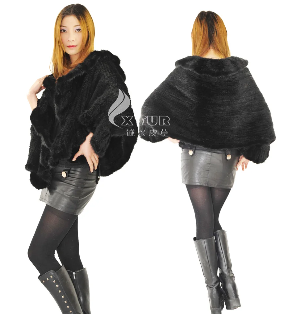 Cx-b-m-61a трикотажные раффлед зимой палантины норки с рукавами