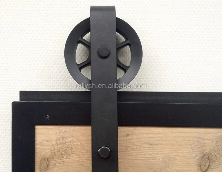 
6ft Vintage Strap Industrial Wheel Sliding Barn Wood Door Hardware Track Kit 