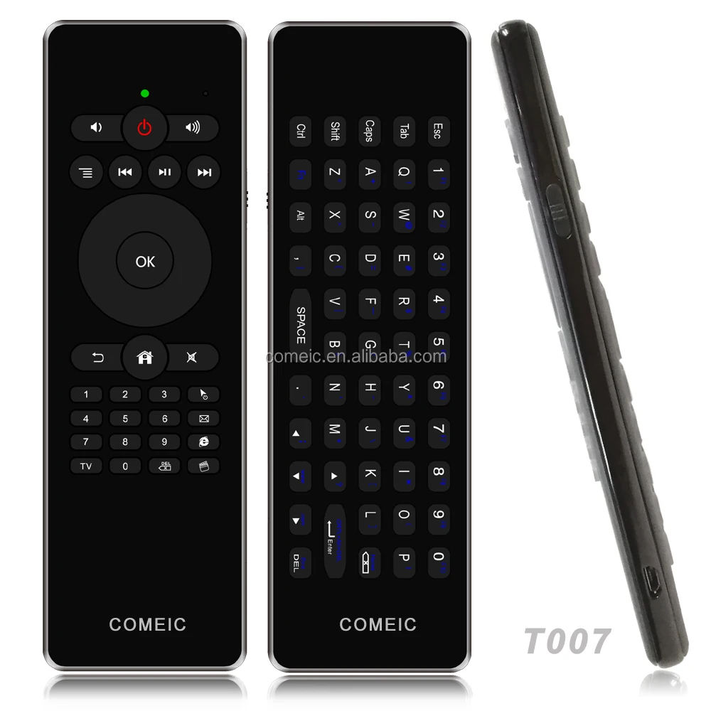 Mini RF Wireless Fly Air Mouse Backlit Keyboard IR Remote voice Control for Onida samsung lg smart TV box Android iptv