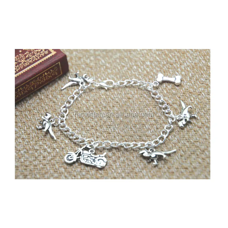 Raptor Squad Dinosaur-Inspired Bracelet: Stylish Dinosaur Motorcycle Bone Charm Bracelet