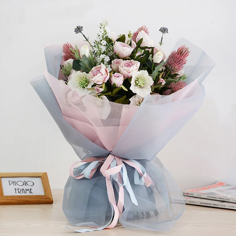 
Hot Sale Fresh Flower Wrapping Paper For Bouquets Packing Mesh 