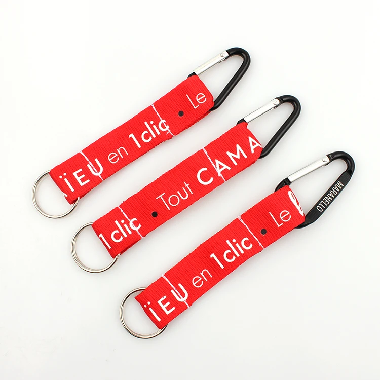 China supplier promotional custom carabiner short lanyard