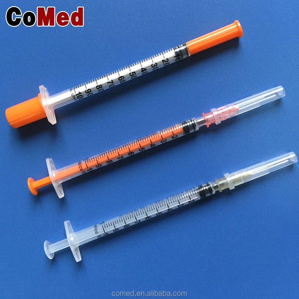 Одноразовый шприц для инсулина 1 мл 100U и игла 27 г