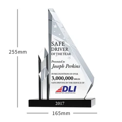 Sublimation Glass Trophy K9 Souvenir Gift Engraved Crystal Award