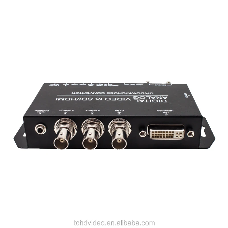 multi format digital to analog  DVI VGA Composite Component signal  to SDI HDMI scaling video converter