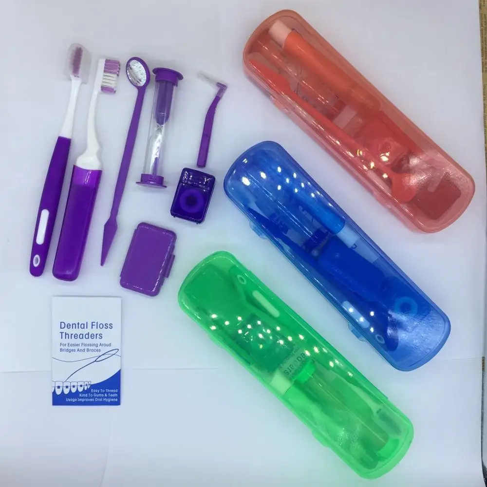2019 New Products Oral Care Travel Clean Kit Dental Orthodontics Care Kit with different colors