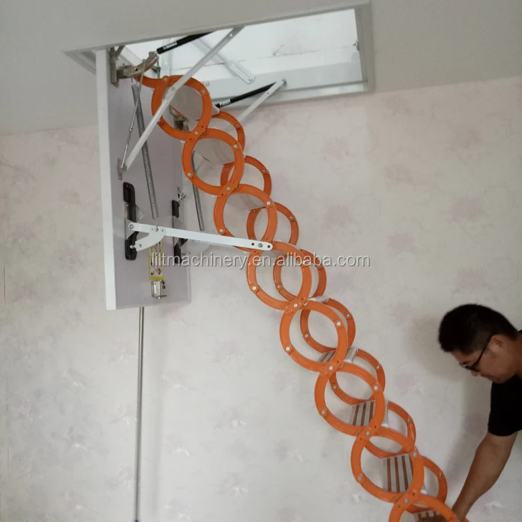 household loft ladder,magnesium-titanium folding attic stairs attic folding ladder