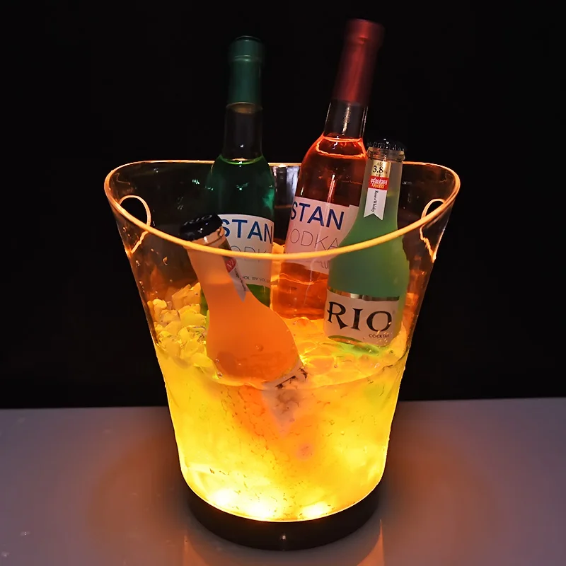 2022 Factory New design promotion gift led ice bucket plastic wine glass  for wine beer champagne beverage party night club bar