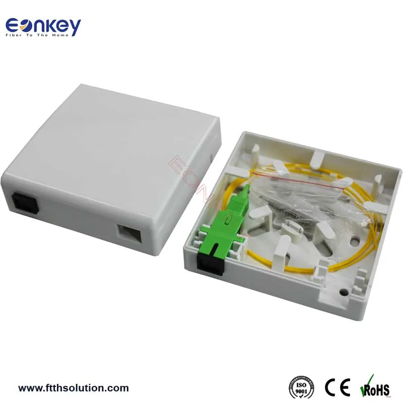 ABS IP55 Indoor 2-Port Fiber optic junction box Fiber Optic Wall Face Plate Outlet terminal box