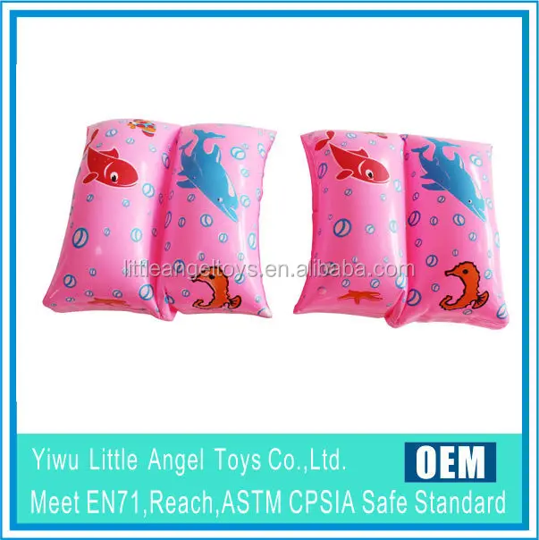 B04 good quality inflatable pvc swimming armband with sea animal pattern or shape oversleeve Floats pool Float swim arm circle