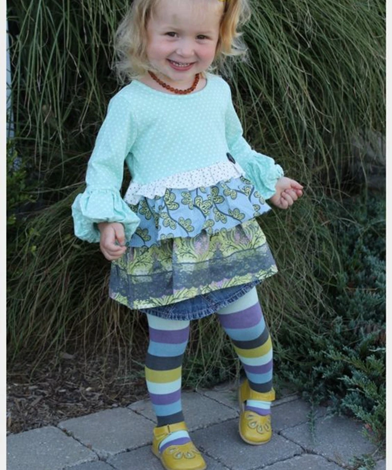 
Trendy Western Girls Clothes Sets Kids Fall flower pattern Outfits Baby 3Pcs wholesale outfit 